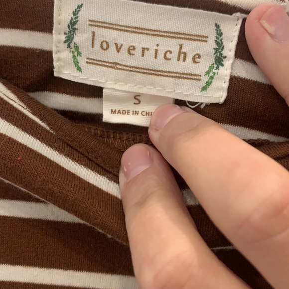 Striped boat neck shirt w/ shoulder button detail - Picture 3 of 3